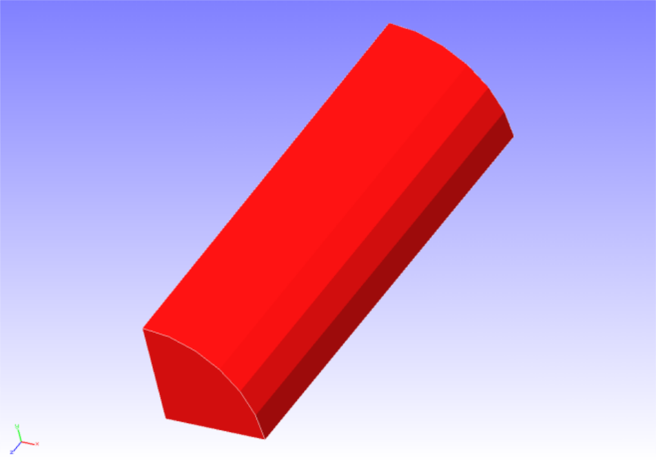 Geometry of the round bar (1/8 model)