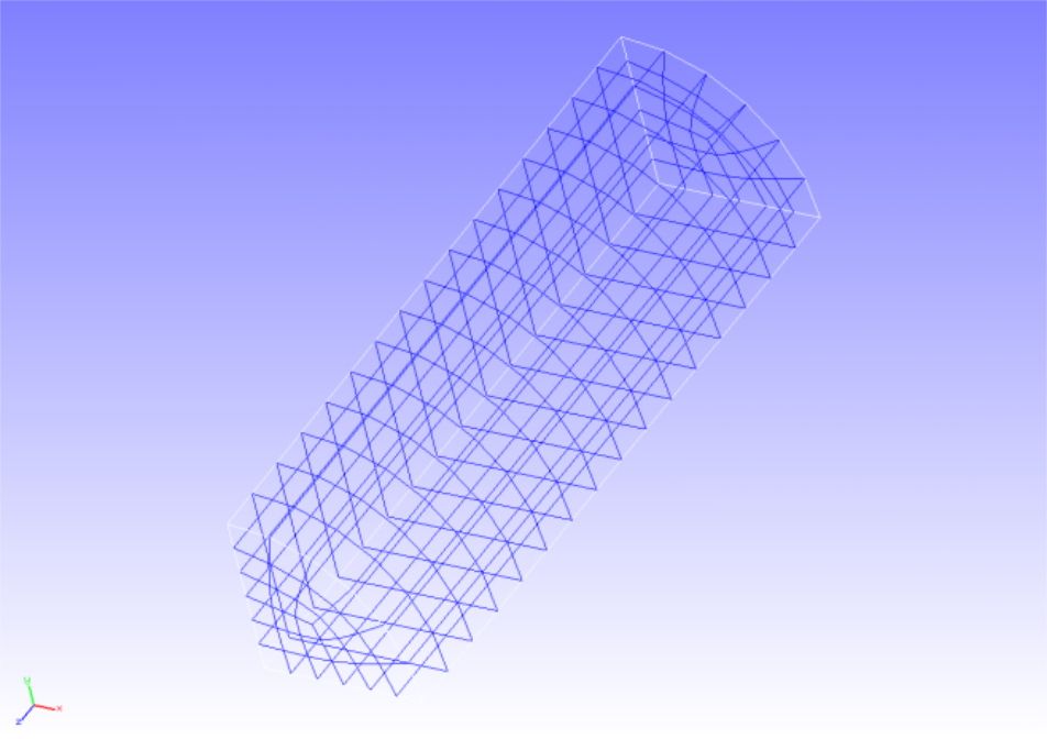 Mesh data for the round bar (1/8 model)