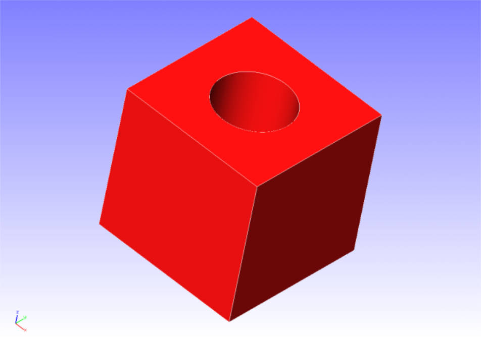 Geometry of the block with a hole