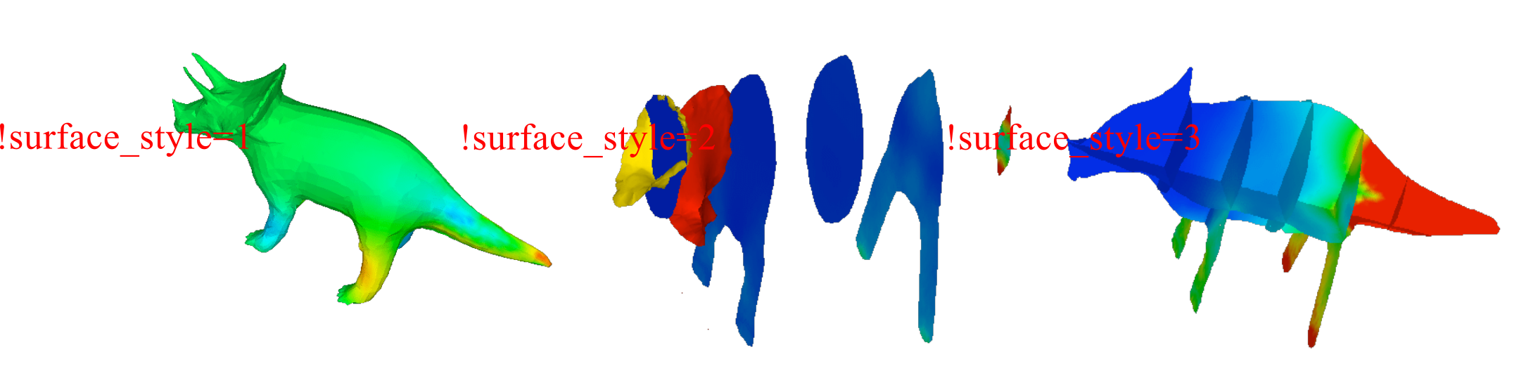 ตัวอย่างการตั้งค่า surface/style